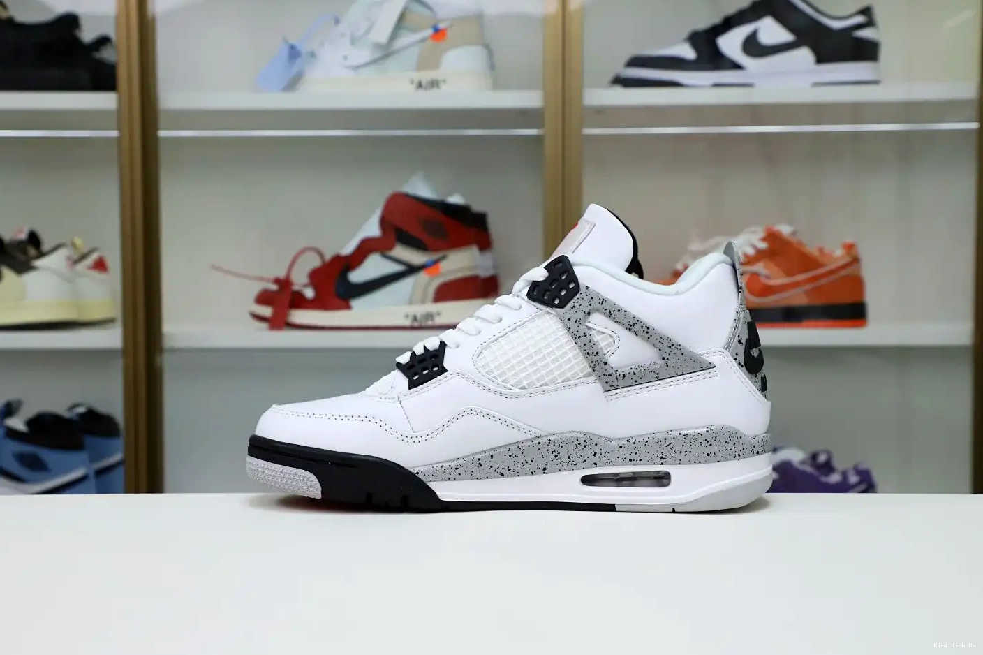 White Jordan 4 Kimikick Retro Air Cement 0328